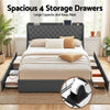 Artiss King Bed Frame with Storage & Charging – Charcoal Grey