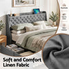 Artiss King Bed Frame with Storage & Charging – Charcoal Grey