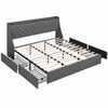 Artiss King Bed Frame with Storage & Charging – Charcoal Grey