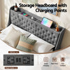 Artiss Queen Bed Frame with Storage & Charging – Charcoal Grey