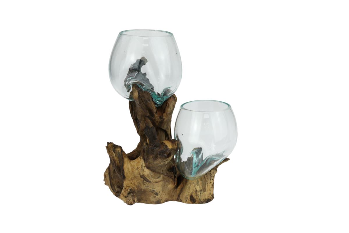 Two Artisan hand-blown glass bowls