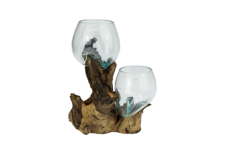 Two Artisan hand-blown glass bowls