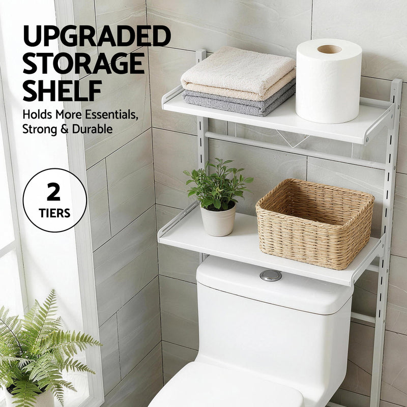 Artiss Over Toilet Bathroom Storage Shelf – 2 Tier