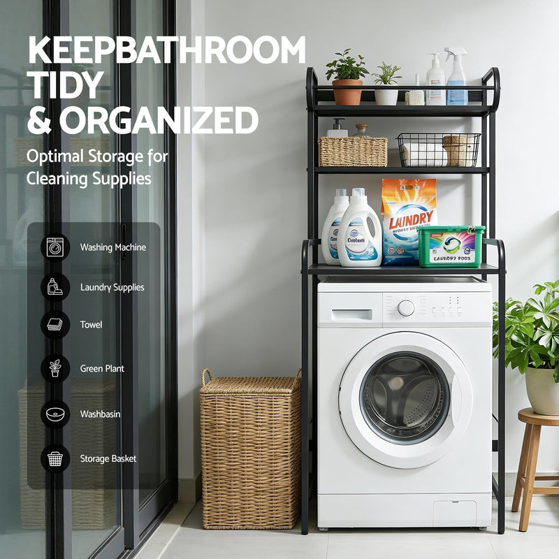 Artiss Over Toilet & Washer Storage Shelf – 3 Tier