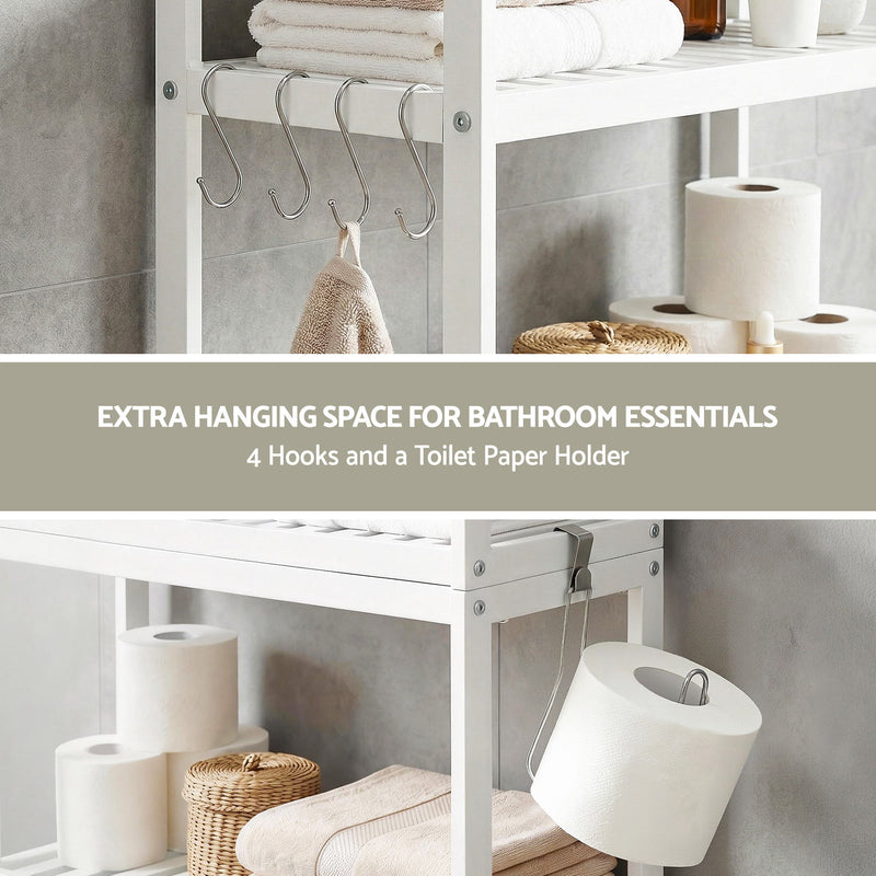 Artiss 3-Tier Over Toilet Bathroom Storage Rack – White
