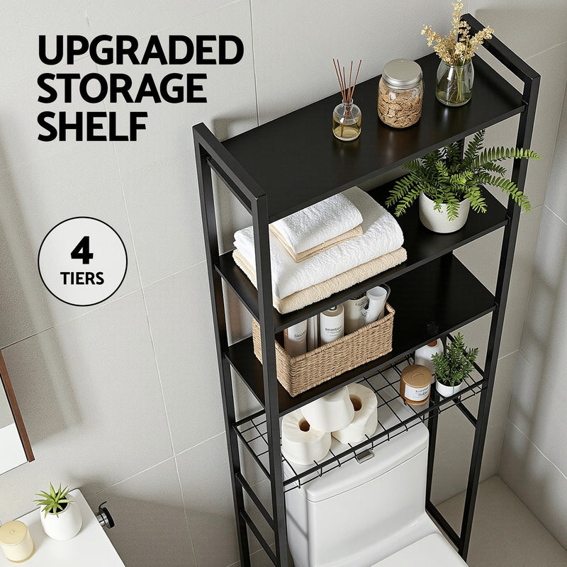Artiss 4-Tier Over Toilet Bathroom Storage Rack – White
