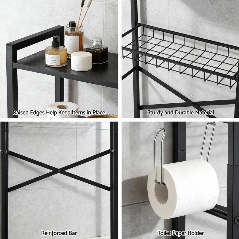 Artiss 4-Tier Over Toilet Bathroom Storage Rack – White