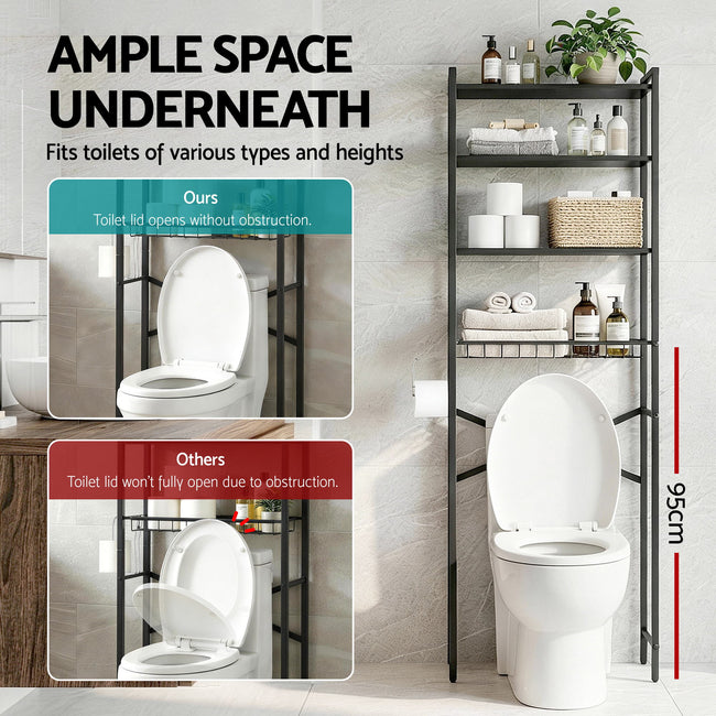 Artiss 4-Tier Over Toilet Bathroom Storage Rack – White