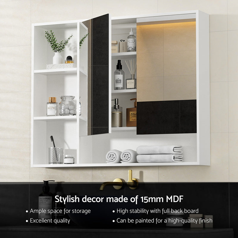 Cefito 100cm Bathroom Mirror Cabinet – Wall-Mounted, White