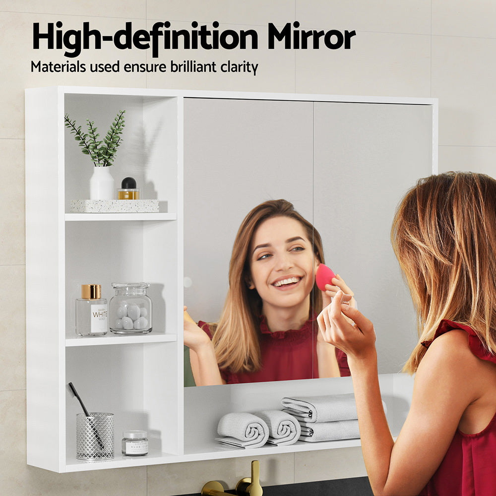 Cefito 100cm Bathroom Mirror Cabinet – Wall-Mounted, White