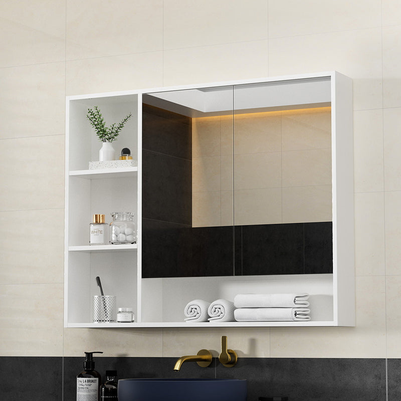 Cefito 100cm Bathroom Mirror Cabinet – Wall-Mounted, White