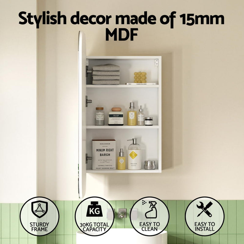 Cefito 450x900mm Bathroom Mirror Cabinet – Wall-Hung, White