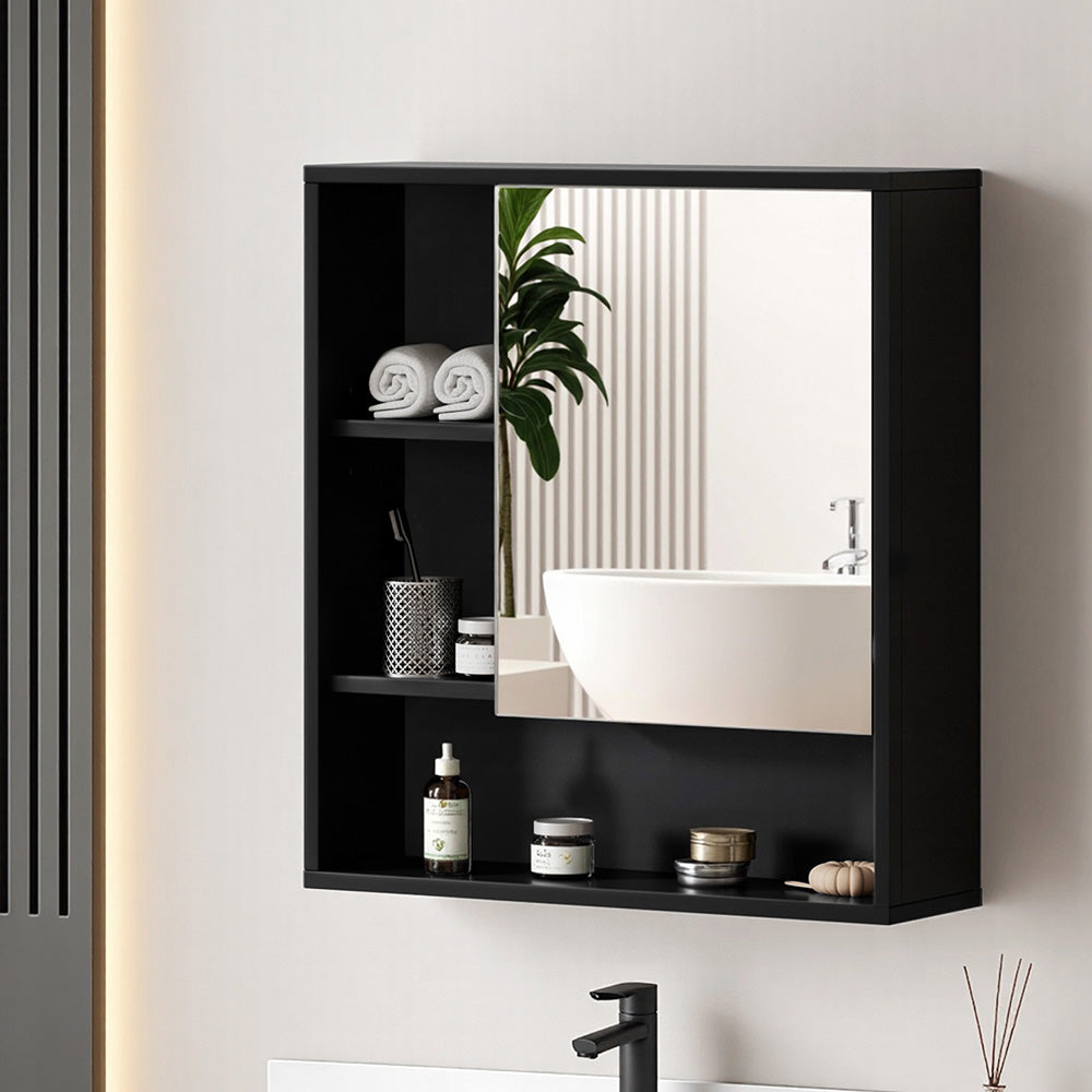 Cefito 560mm Wall-Mounted Bathroom Mirror Cabinet – Black