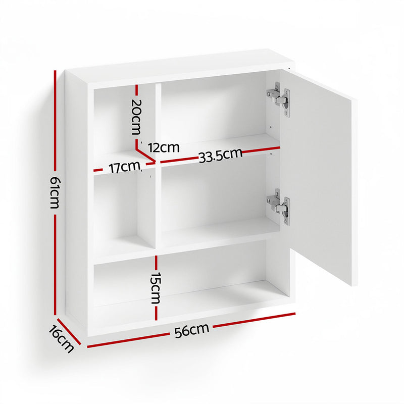 Cefito 560mm Wall-Mounted Bathroom Mirror Cabinet – White