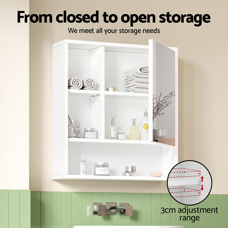 Cefito 560mm Wall-Mounted Bathroom Mirror Cabinet – White