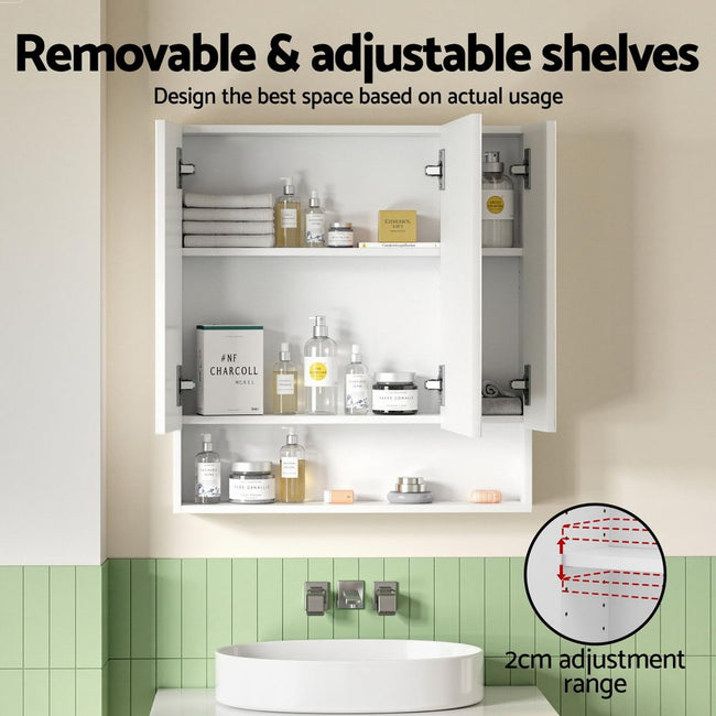 Cefito 700x750mm Wall-Hung Bathroom Mirror Cabinet – White