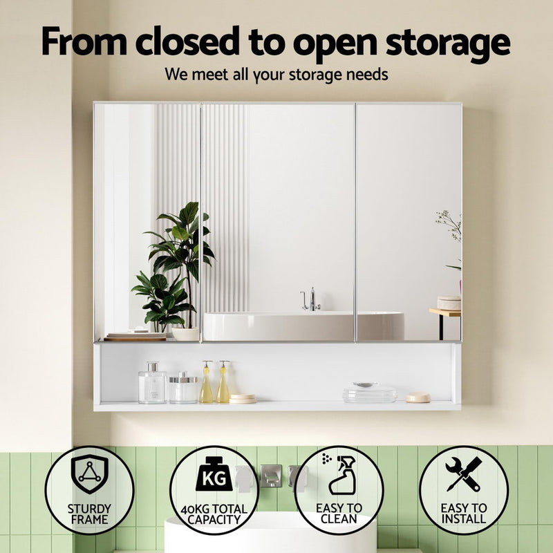 Cefito 900x750mm Wall-Hung Bathroom Mirror Cabinet – White