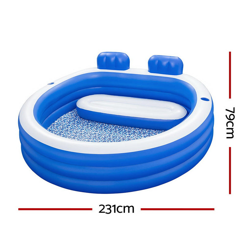 Bestway Kids Inflatable Pool – Above Ground with Bench Seat & Cup Holder