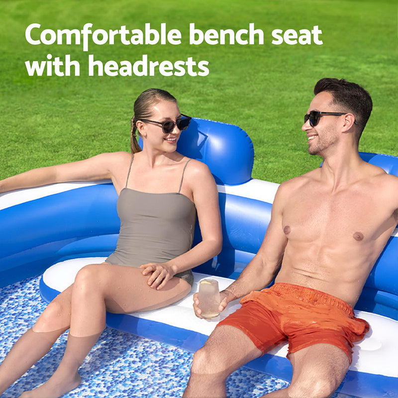 Bestway Kids Inflatable Pool – Above Ground with Bench Seat & Cup Holder