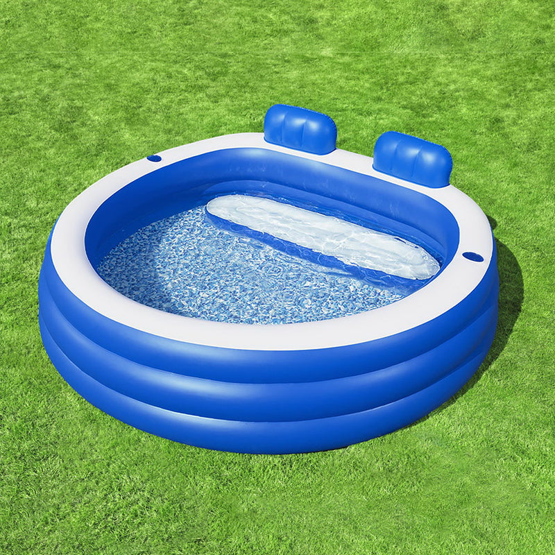 Bestway Kids Inflatable Pool – Above Ground with Bench Seat & Cup Holder