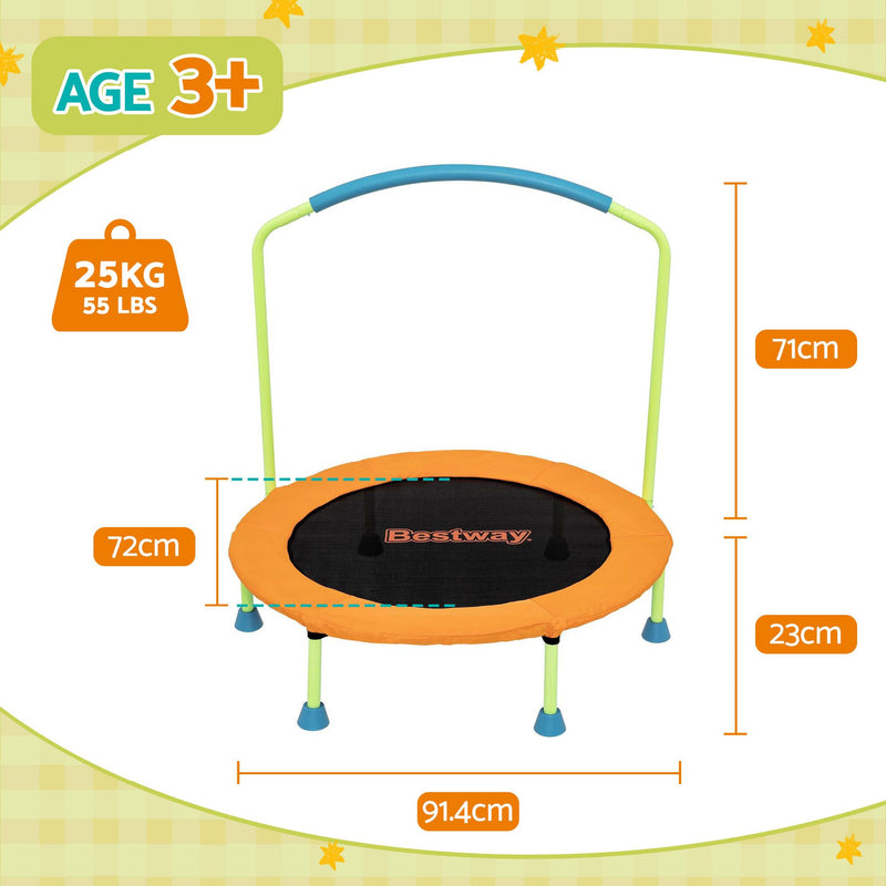Bestway 36" Kids Foldable Trampoline Rebounder – Orange
