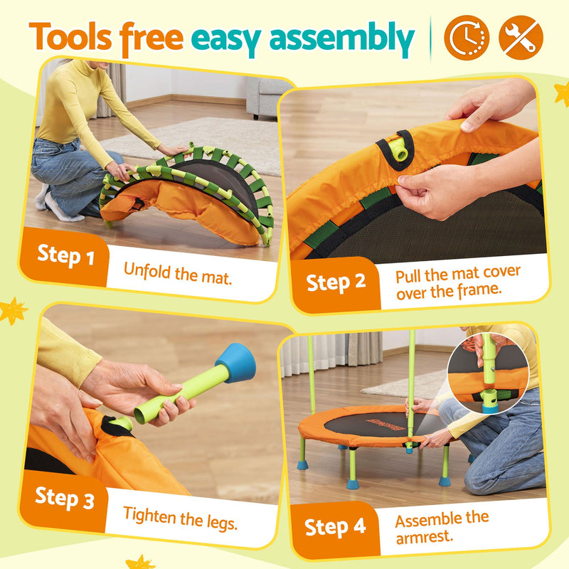 Bestway 36" Kids Foldable Trampoline Rebounder – Orange
