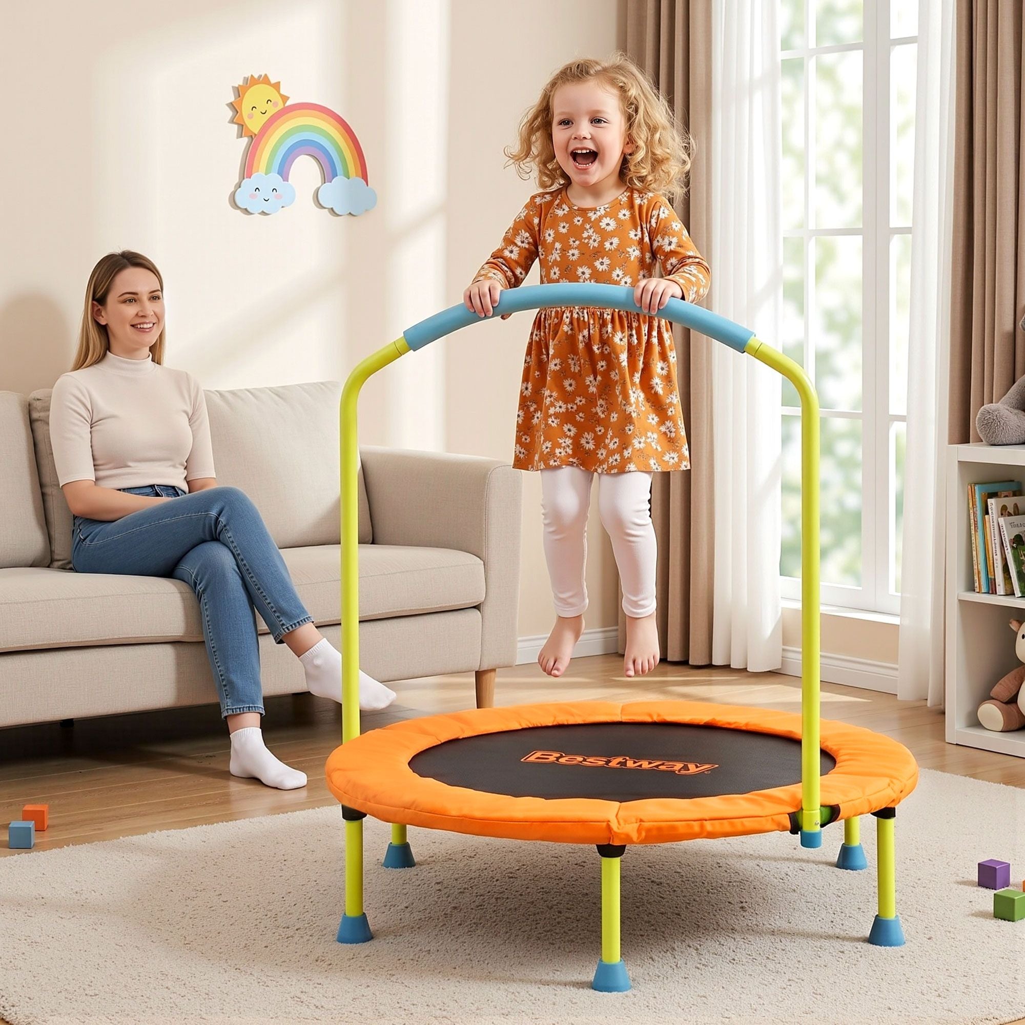Bestway 36" Kids Foldable Trampoline Rebounder – Orange