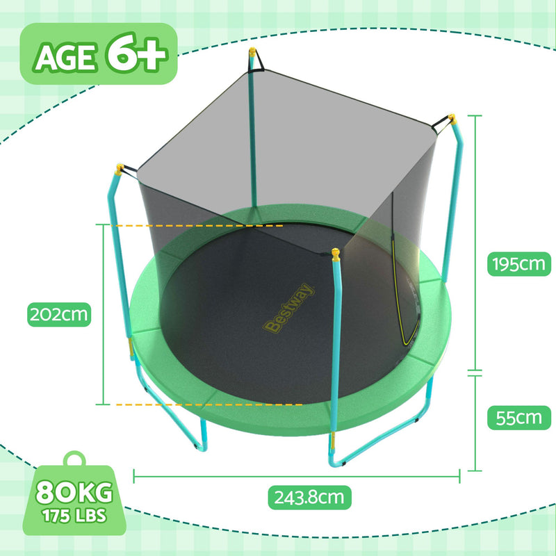 Bestway 8ft Trampoline with Safety Net Enclosure – 2.44m