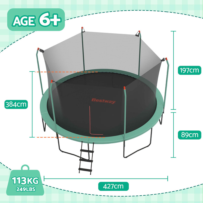 Bestway 14ft Trampoline with Safety Net Enclosure – 4.27m