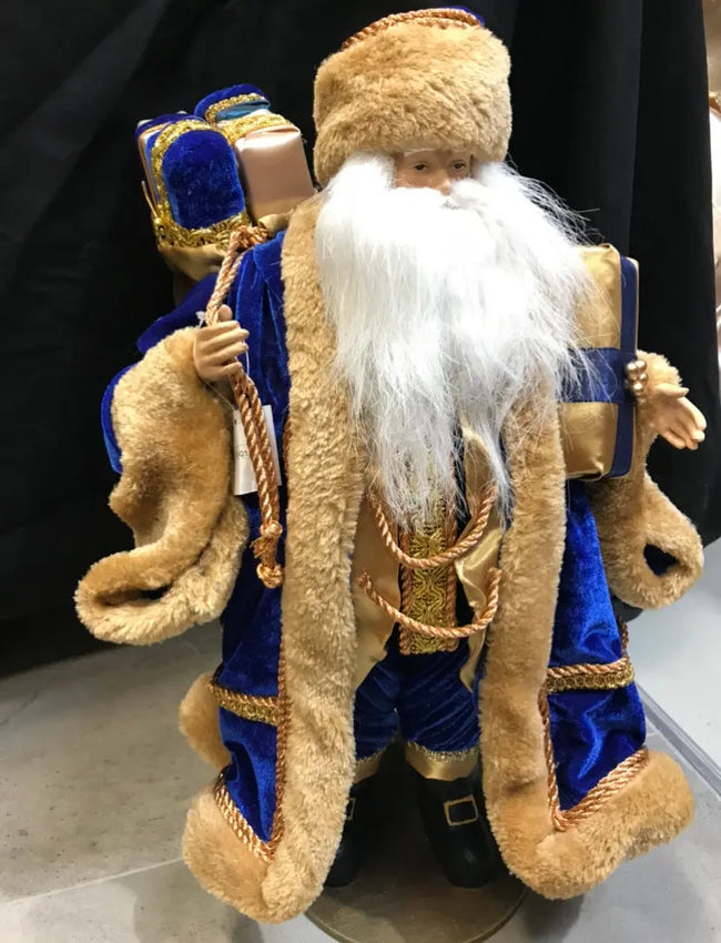 20" (52 cm) Blue Velvet Standing Santa Claus