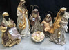 Brown & Gold Handmade Nativity Set with Manger (35–50cm)