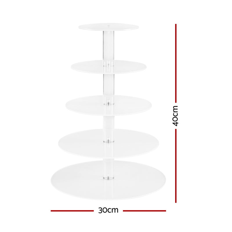 5-Star Chef 5-Tier Acrylic Cake Stand – Clear Wedding & Party Display