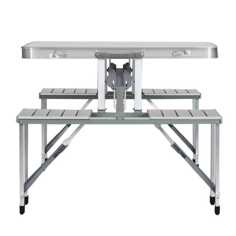 Weisshorn Folding Camping Table with 2 Benches – Outdoor Set