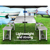 Weisshorn Folding Camping Table with 2 Benches – Outdoor Set