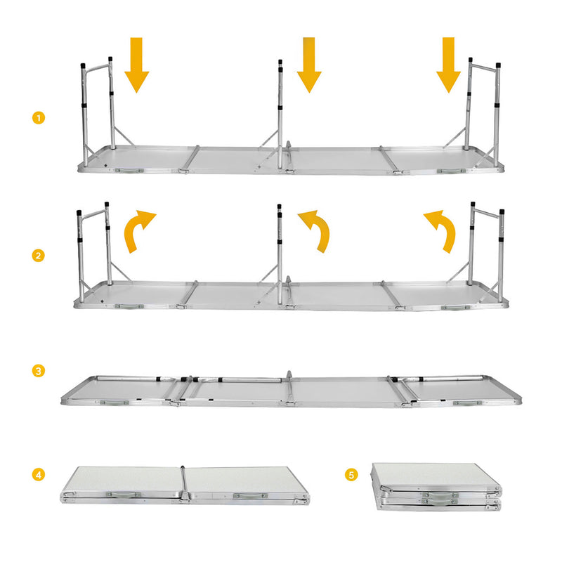 Weisshorn Outdoor Folding Picnic Table & Chairs – 7pc