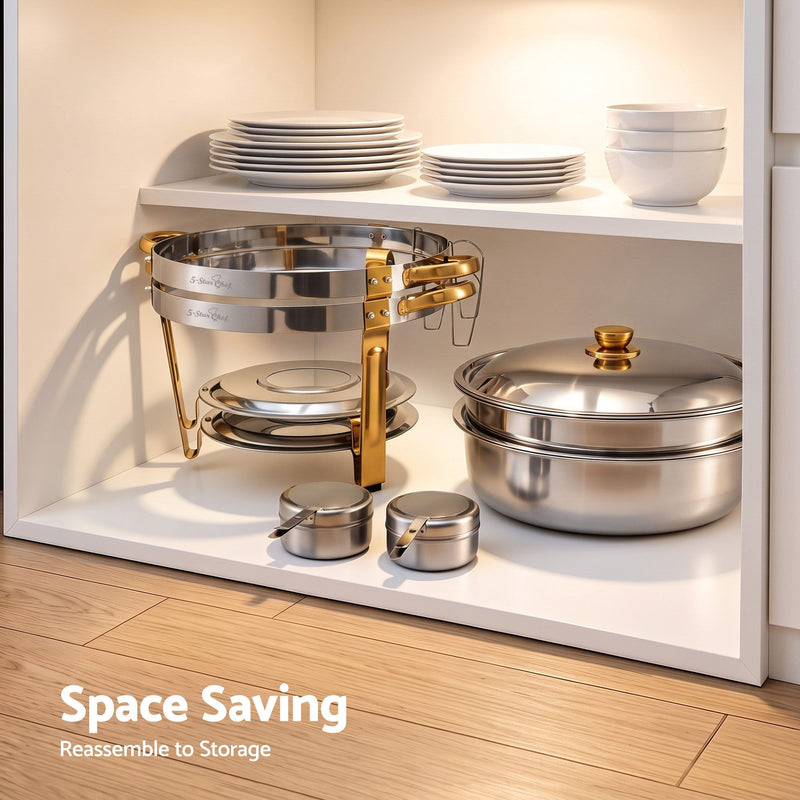 5-Star Chef 5L Chafing Dish Set 2 Pack Buffet Food Warmers