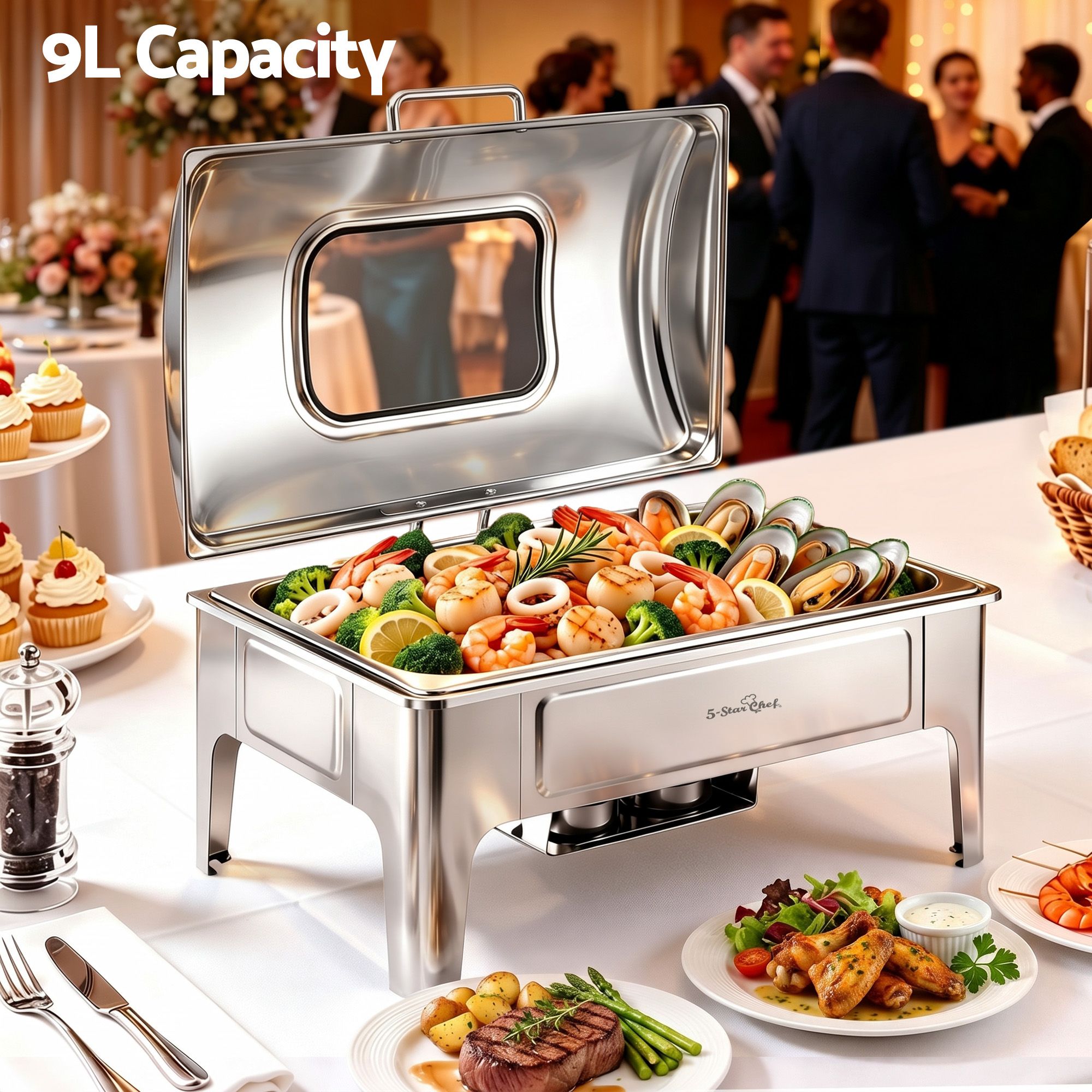 5-Star Chef 9L Chafing Dish Buffet Food Warmer