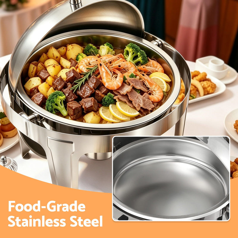 5-Star Chef 9L Round Chafing Dish Buffet Food Warmer