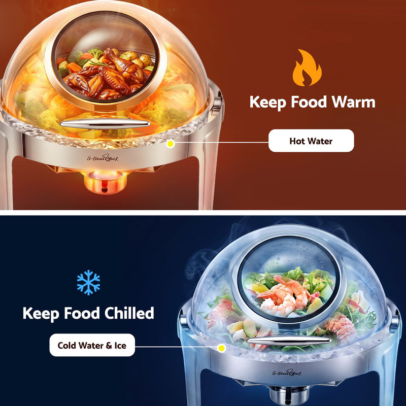 5-Star Chef 9L Round Chafing Dish Buffet Food Warmer