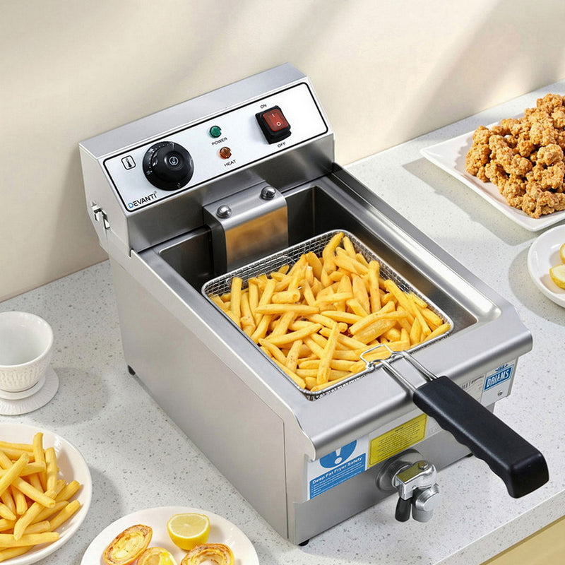 3000W Electric Deep Fryer – 10L Stainless Steel w/ Basket & Lid