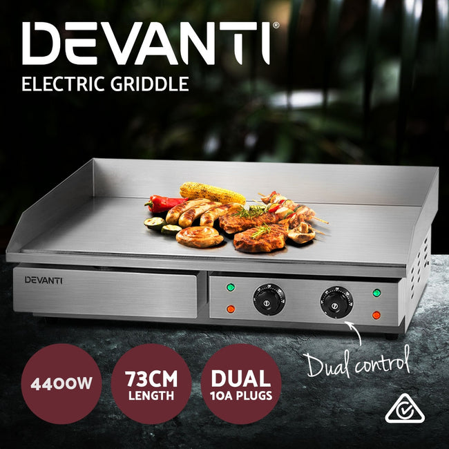 Commercial Electric Griddle 73cm Grill Plate 4400W