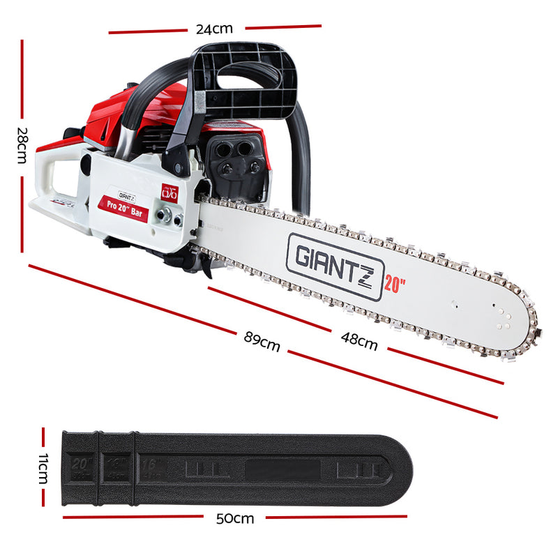 Giantz Petrol Chainsaw 45CC 20" – White