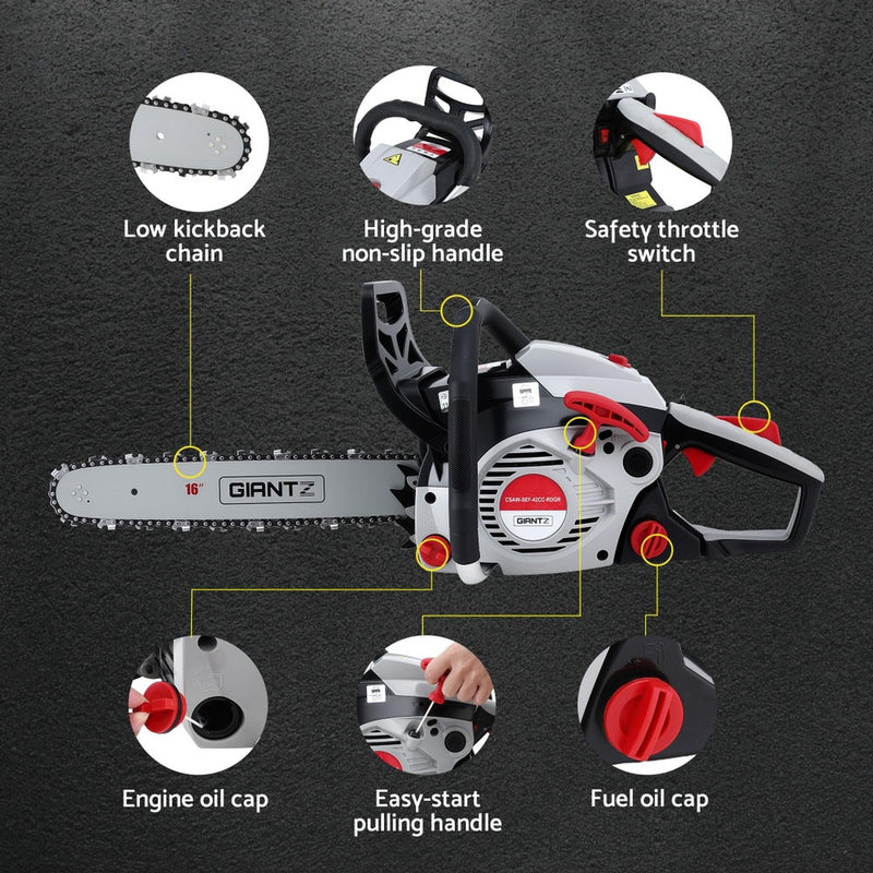 Giantz 42CC Petrol Chainsaw – 16" Pruning/Cutting