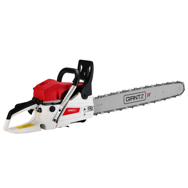 Giantz 62CC Petrol Chainsaw – 24" Bar, E-Start