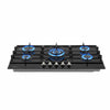 Devanti 90cm 5 Burner Gas Cooktop – Black Tempered Glass