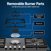 Devanti 90cm 5 Burner Gas Cooktop – Black Tempered Glass