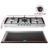 Devanti 90cm 5 Burner Gas Cooktop – Stainless Steel LPG/NG
