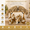 Gold Nativity in Driftwood Stable – 50cm