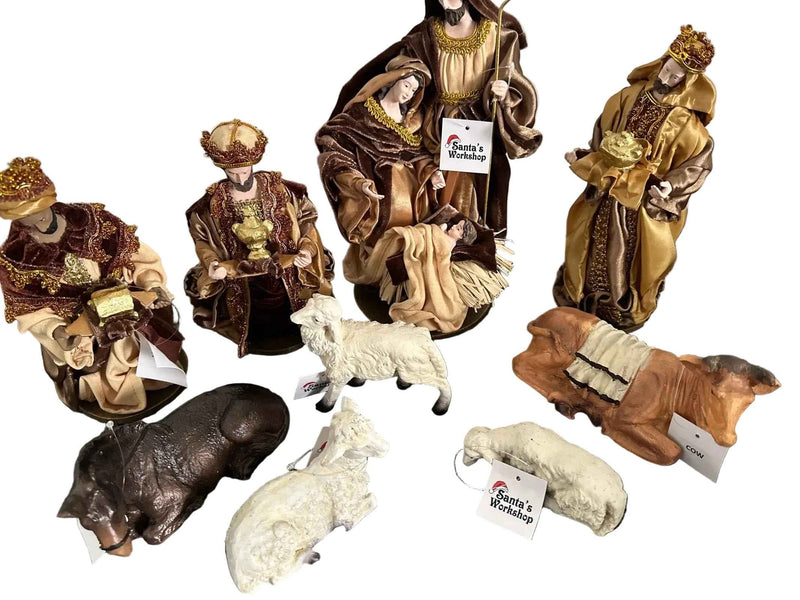 32cm Christmas Nativity Set with Manger & Barn Animals