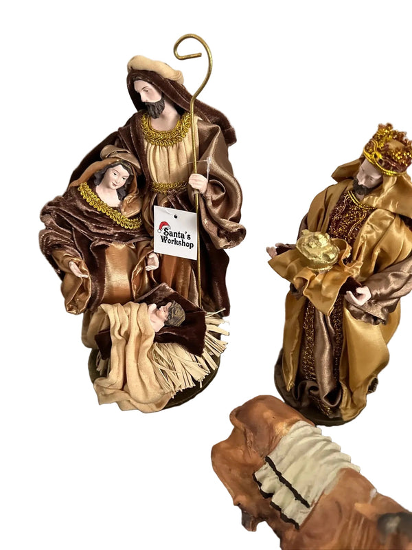 32cm Christmas Nativity Set with Manger & Barn Animals